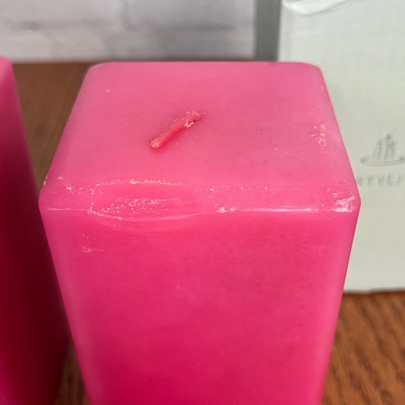 PartyLite Sunset Fiesta 3x6 Square Pillar set of 2 candles NIB - Picture 4 of 4